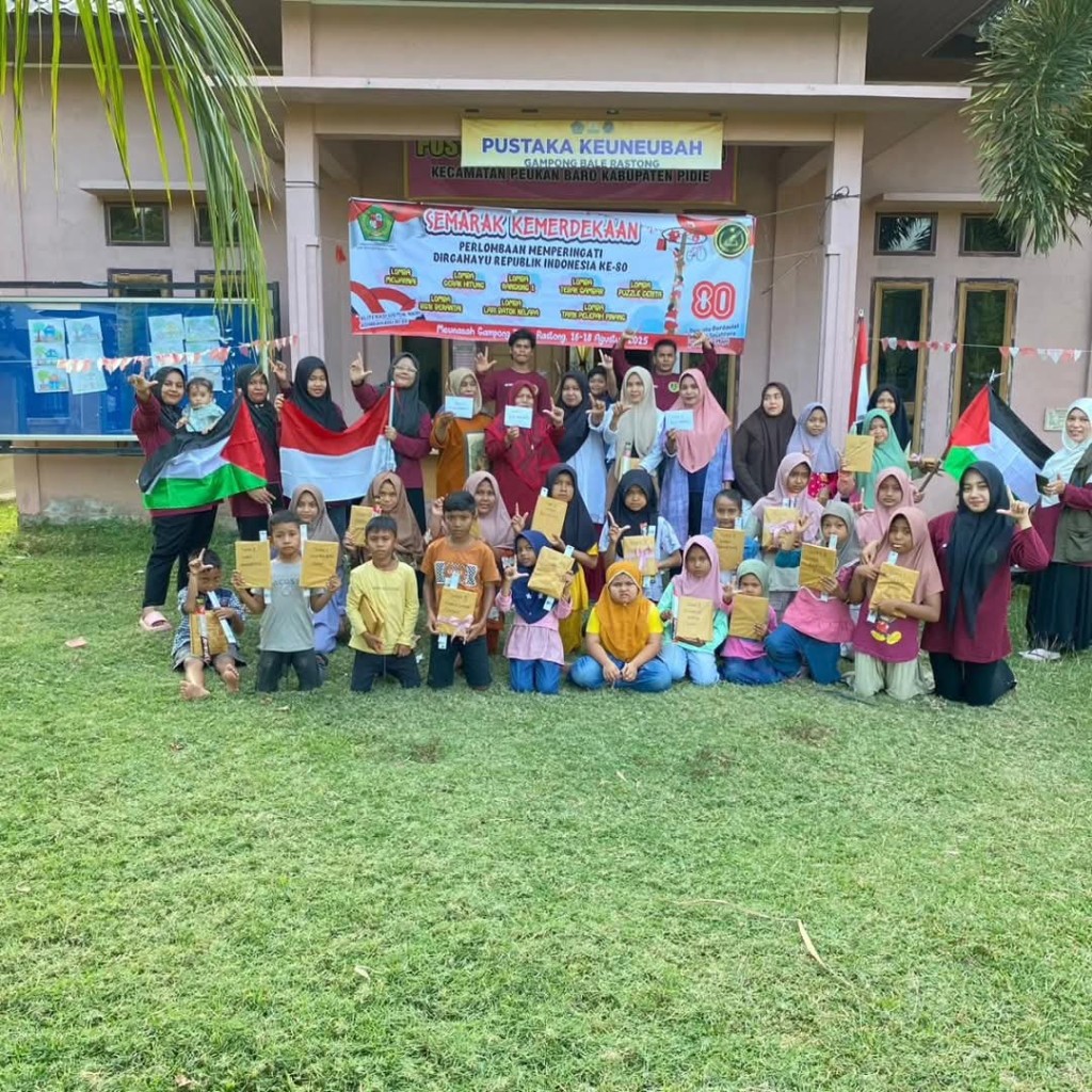 Kegiatan Perayaan Hut RI Kolaborasi Pustaka Keuneubah dan Masyarakat desa Balee Rastong